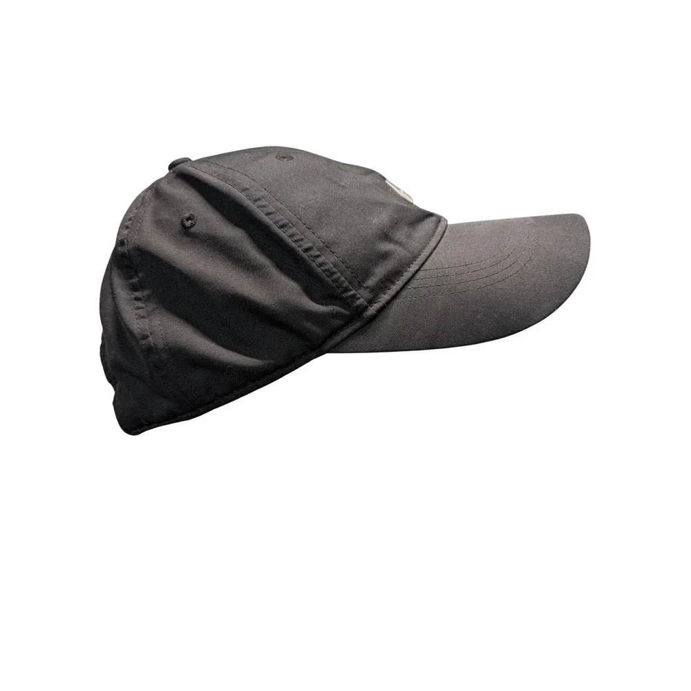 Nike Black Baseball Cap Metal Swoosh Logo Adjustable Strap Hat Mens Womens